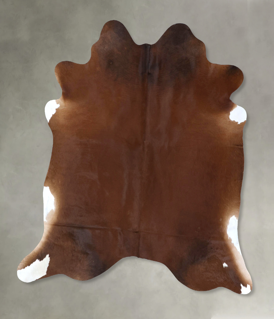 Solid Brown X-Large Brazilian Cowhide Rug 7'2"H x 6'8"W #B20086 by Hudson Hides
