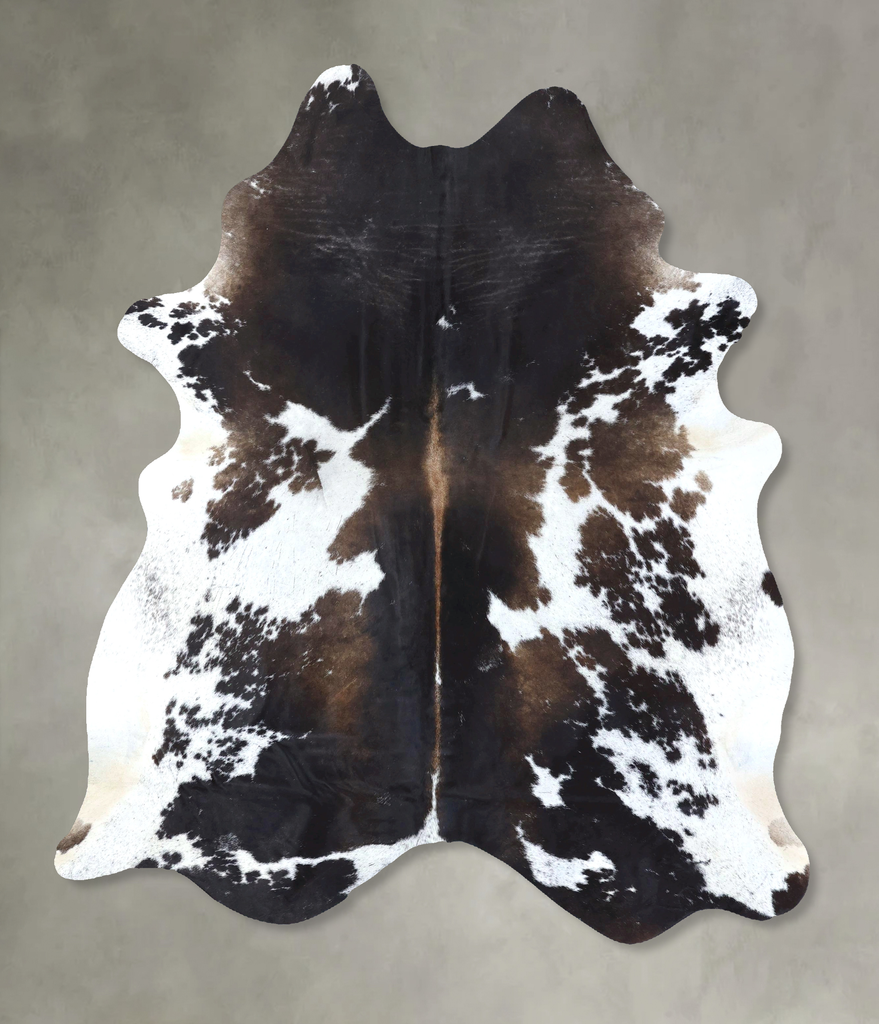 Chocolate and White X-Large Brazilian Cowhide Rug 7'8"H x 6'0"W #B20092 by Hudson Hides