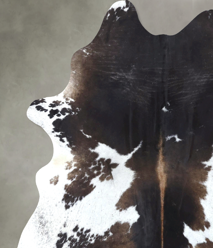 Chocolate and White X-Large Brazilian Cowhide Rug 7'8"H x 6'0"W #B20092 by Hudson Hides