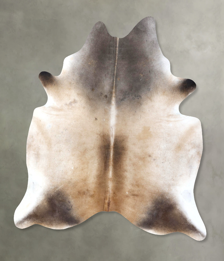Grey with Beige X-Large Brazilian Cowhide Rug 8'0"H x 6'2"W #B20094 by Hudson Hides