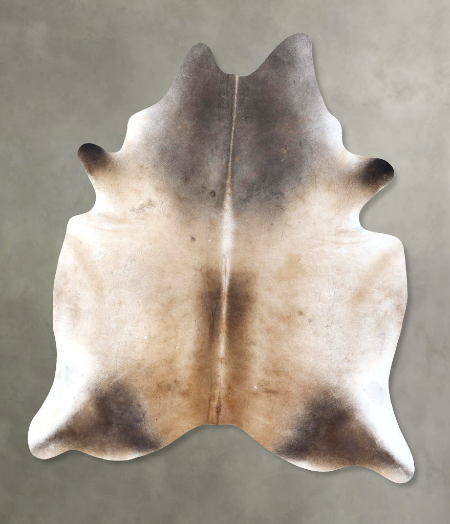 Grey with Beige X-Large Brazilian Cowhide Rug 8'0"H x 6'2"W #B20094 by Hudson Hides