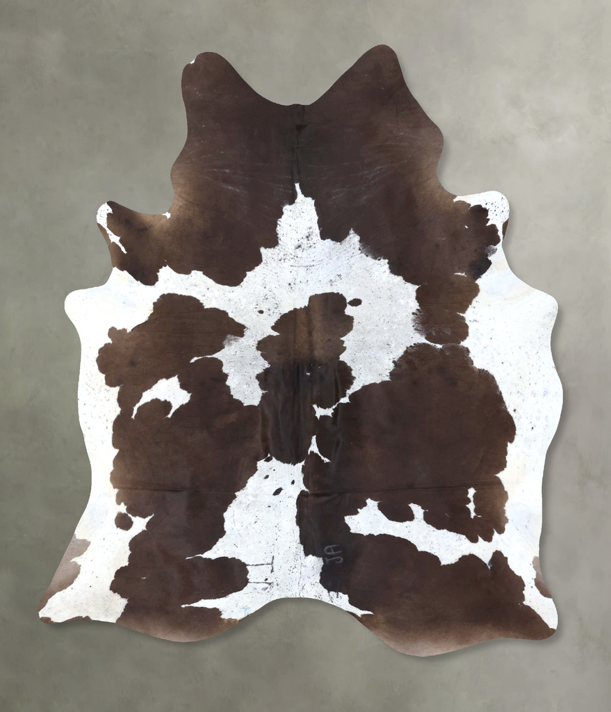 Chocolate and White X-Large Brazilian Cowhide Rug 8'0"H x 6'0"W #B20095 by Hudson Hides