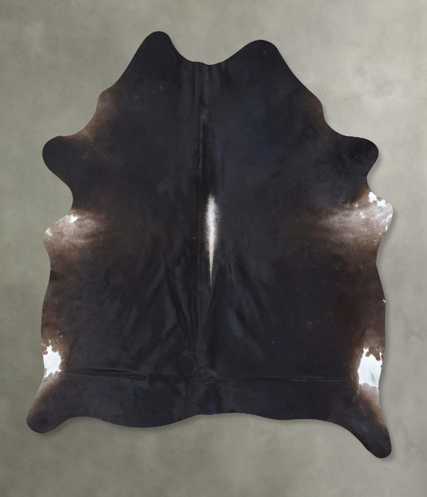 Solid Black X-Large Brazilian Cowhide Rug 7'6"H x 5'10"W #B20099 by Hudson Hides