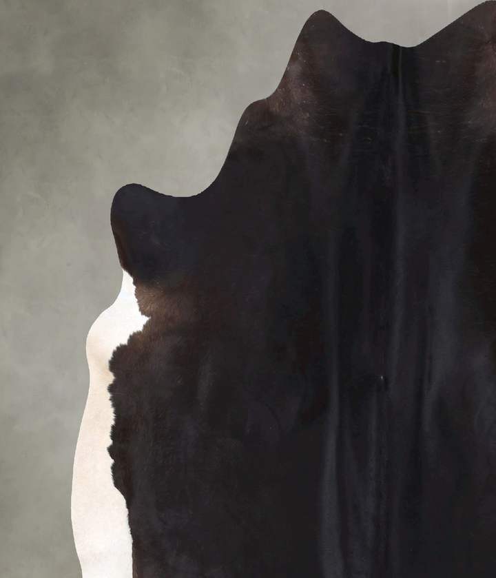 Solid Black X-Large Brazilian Cowhide Rug 7'4"H x 6'8"W #B20105 by Hudson Hides