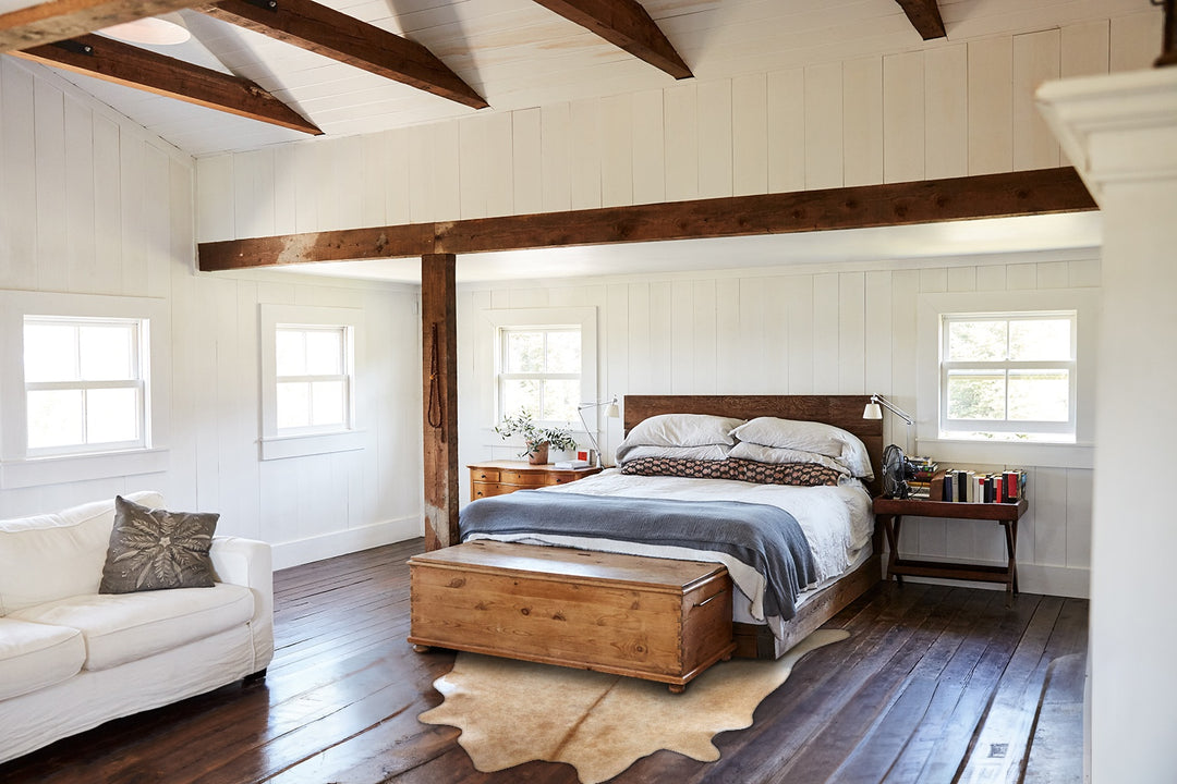 Beige X-Large Brazilian Cowhide Rug 7'10"H x 6'2"W #B20108 by Hudson H