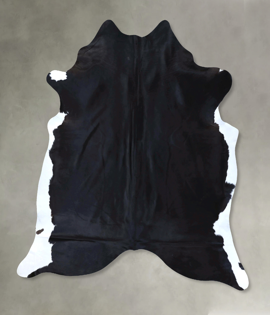 Solid Black X-Large Brazilian Cowhide Rug 7'9"H x 6'5"W #B20115 by Hudson Hides