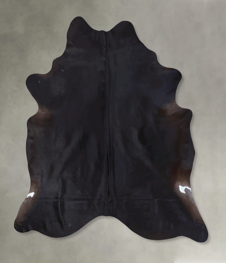 Solid Black XX-Large Brazilian Cowhide Rug 8'10"H x 7'2"W #B20116 by Hudson Hides