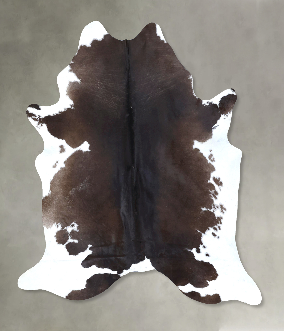 Chocolate and White XX-Large Brazilian Cowhide Rug 7'10"H x 6'4"W #B20