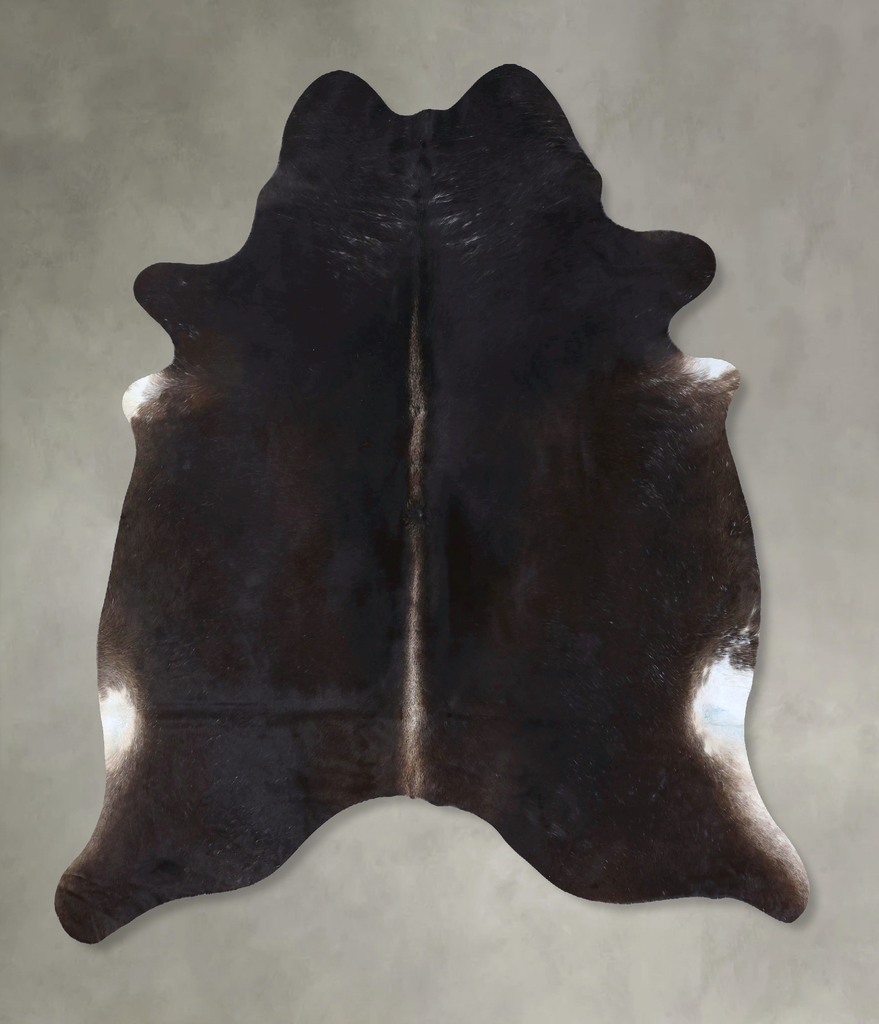Solid Black X-Large Brazilian Cowhide Rug 7'6"H x 6'6"W #B20119 by Hudson Hides