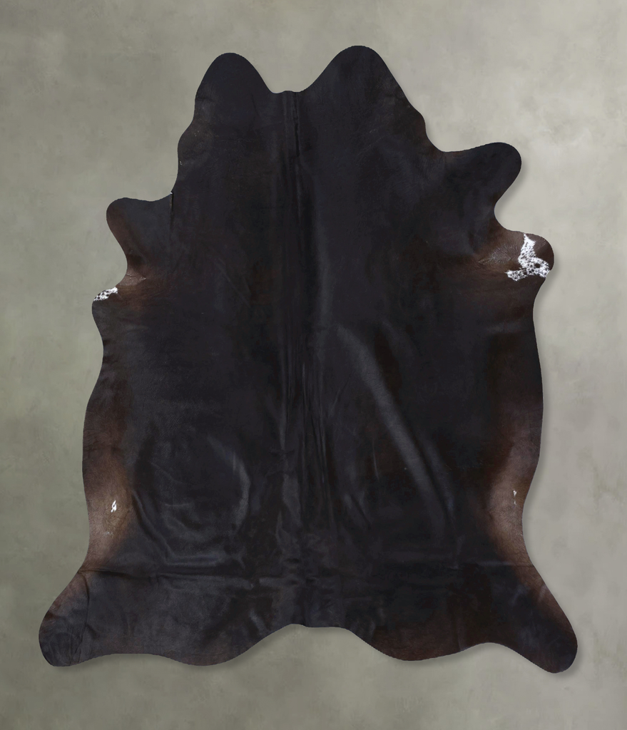 Solid Black X-Large Brazilian Cowhide Rug 6'11"H x 6'8"W #B20120 by Hudson Hides