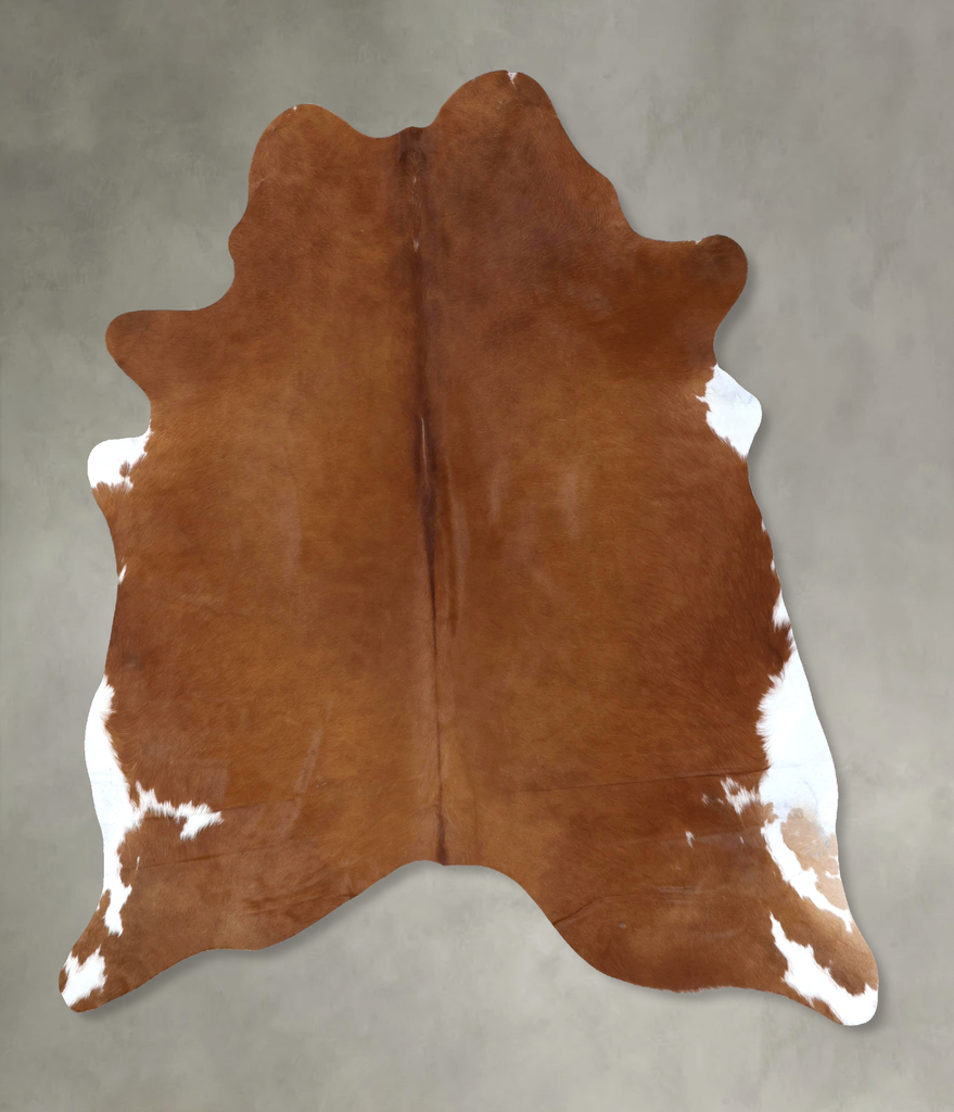 Brown and White Regular XX-Large Brazilian Cowhide Rug 7'9"H x 6'8"W #B20124 by Hudson Hides