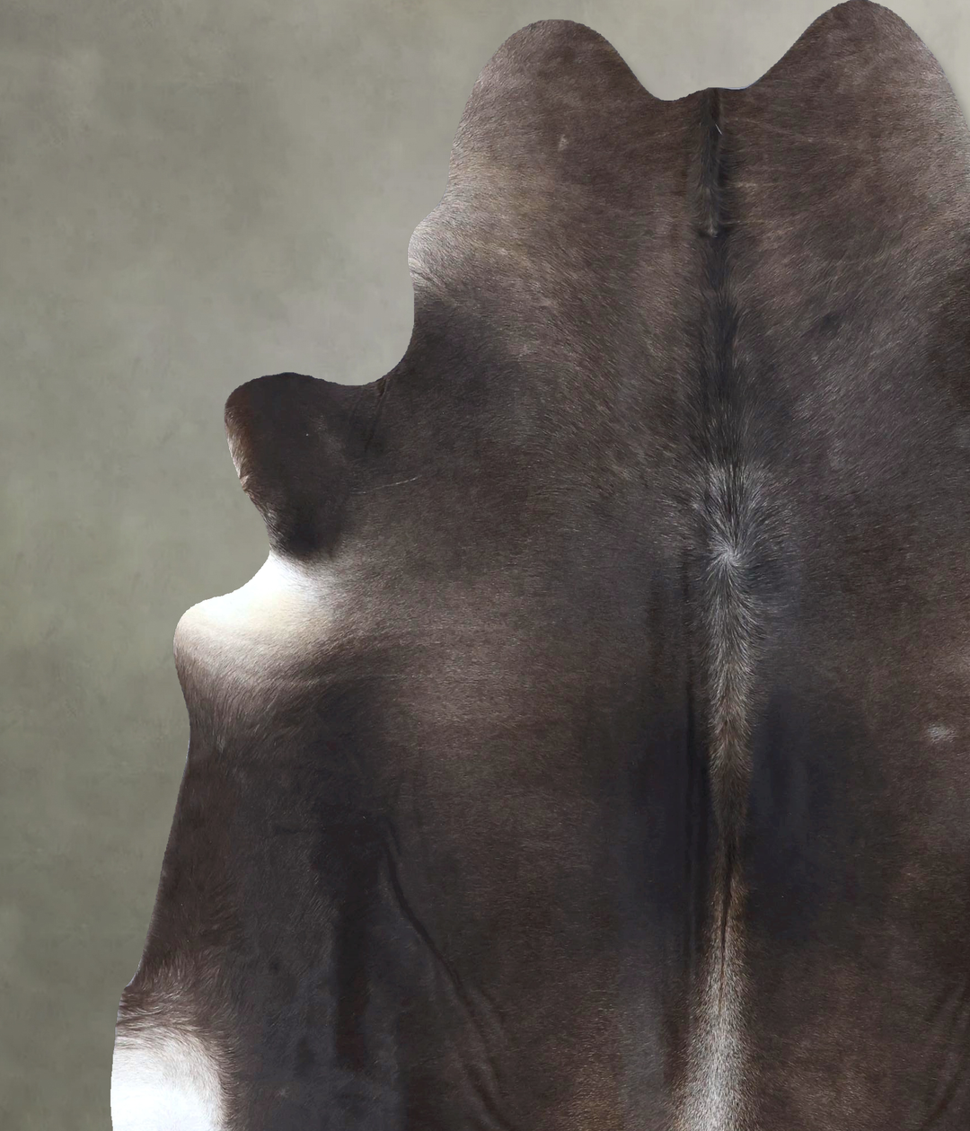 Dark Grey XX-Large Brazilian Cowhide Rug 7'10"H x 6'8"W #B20127 by Hud