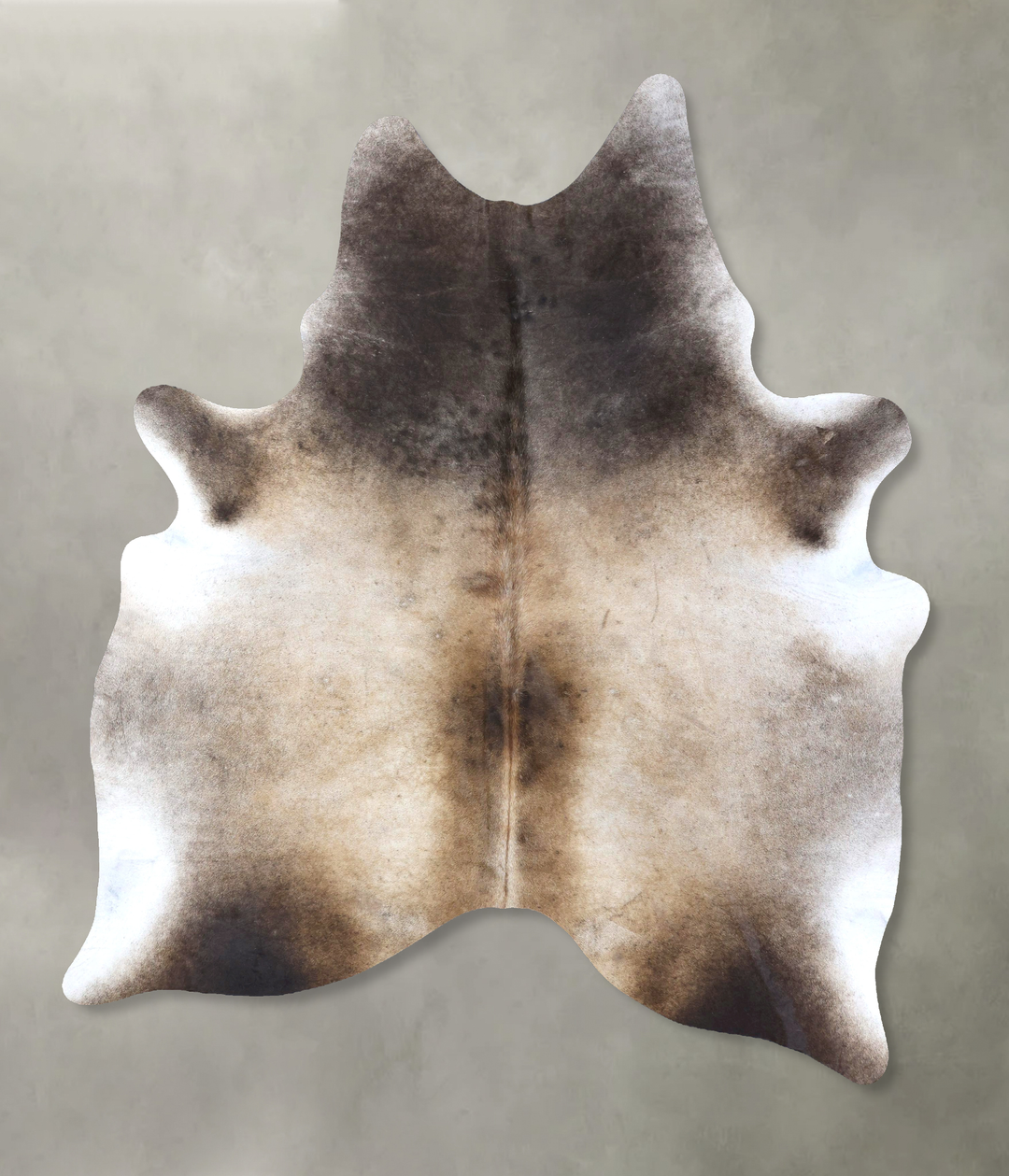 Grey with Beige XX-Large Brazilian Cowhide Rug 8'5"H x 6'8"W #B20132 b