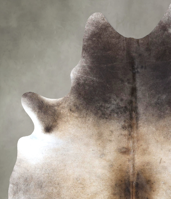 Grey with Beige XX-Large Brazilian Cowhide Rug 8'5"H x 6'8"W #B20132 by Hudson Hides
