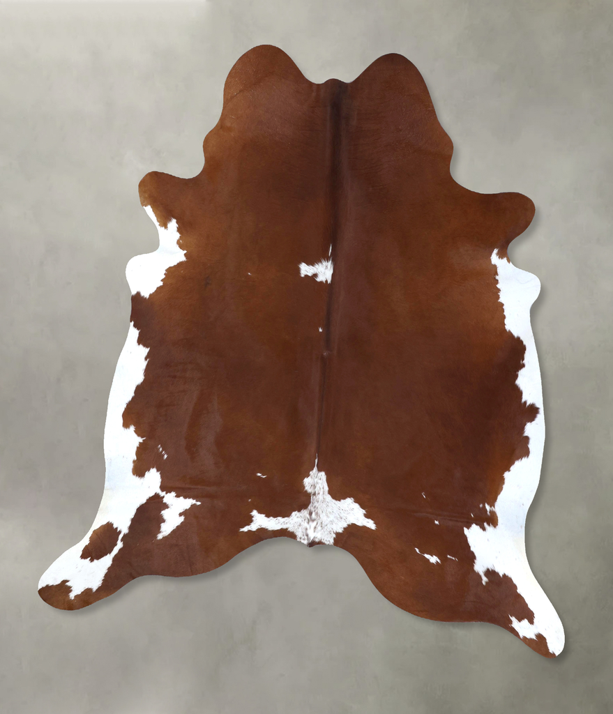 Brown and White Regular XX-Large Brazilian Cowhide Rug 8'0"H x 6'11"W #B20147 by Hudson Hides