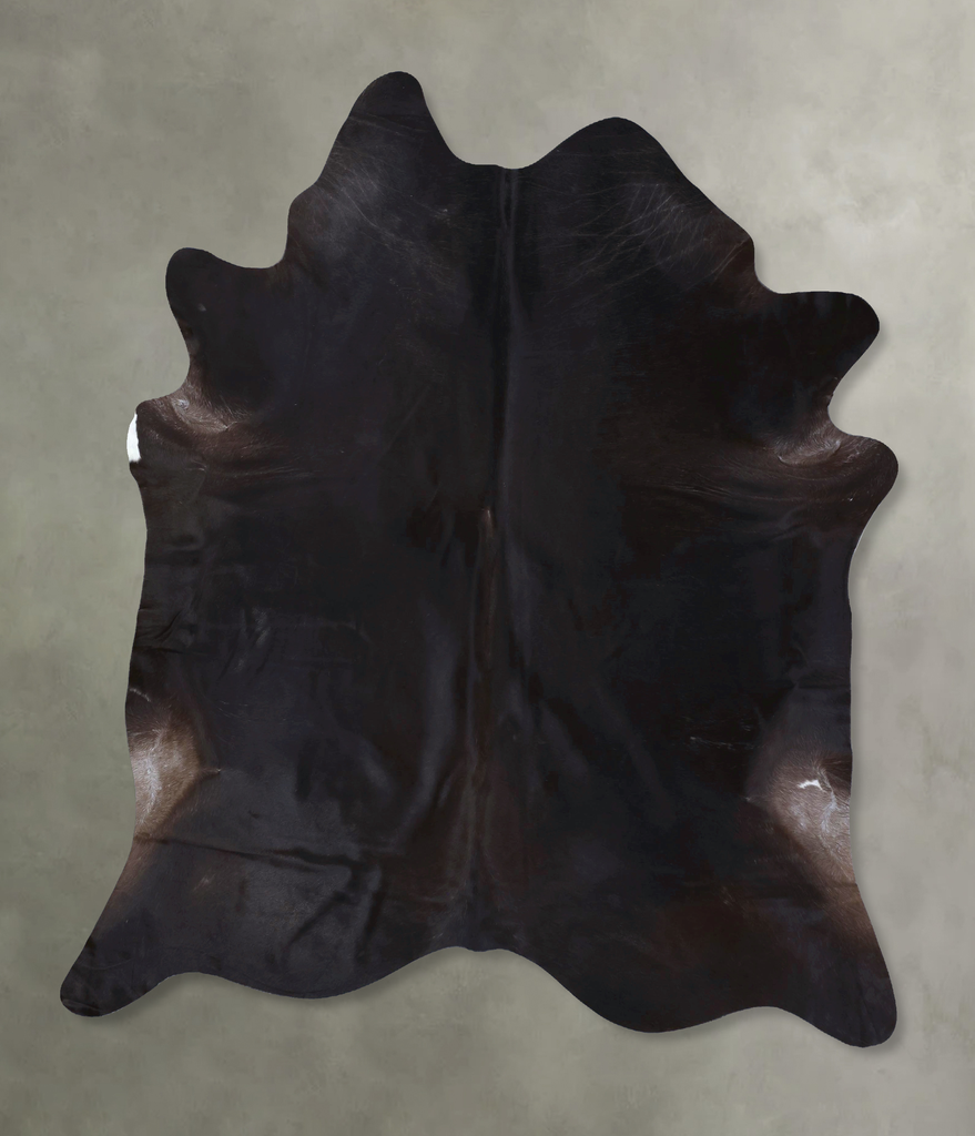 Solid Black XX-Large Brazilian Cowhide Rug 8'2"H x 7'2"W #B20150 by Hudson Hides