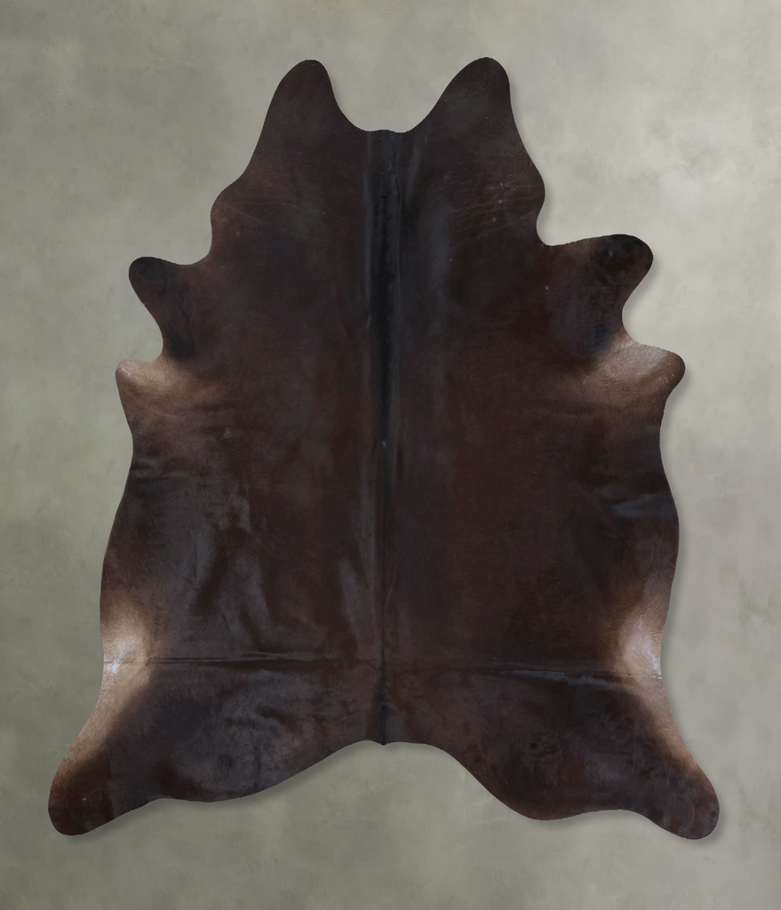 Solid Brown XX-Large Brazilian Cowhide Rug 8'0"H x 6'10"W #B20151 by Hudson Hides