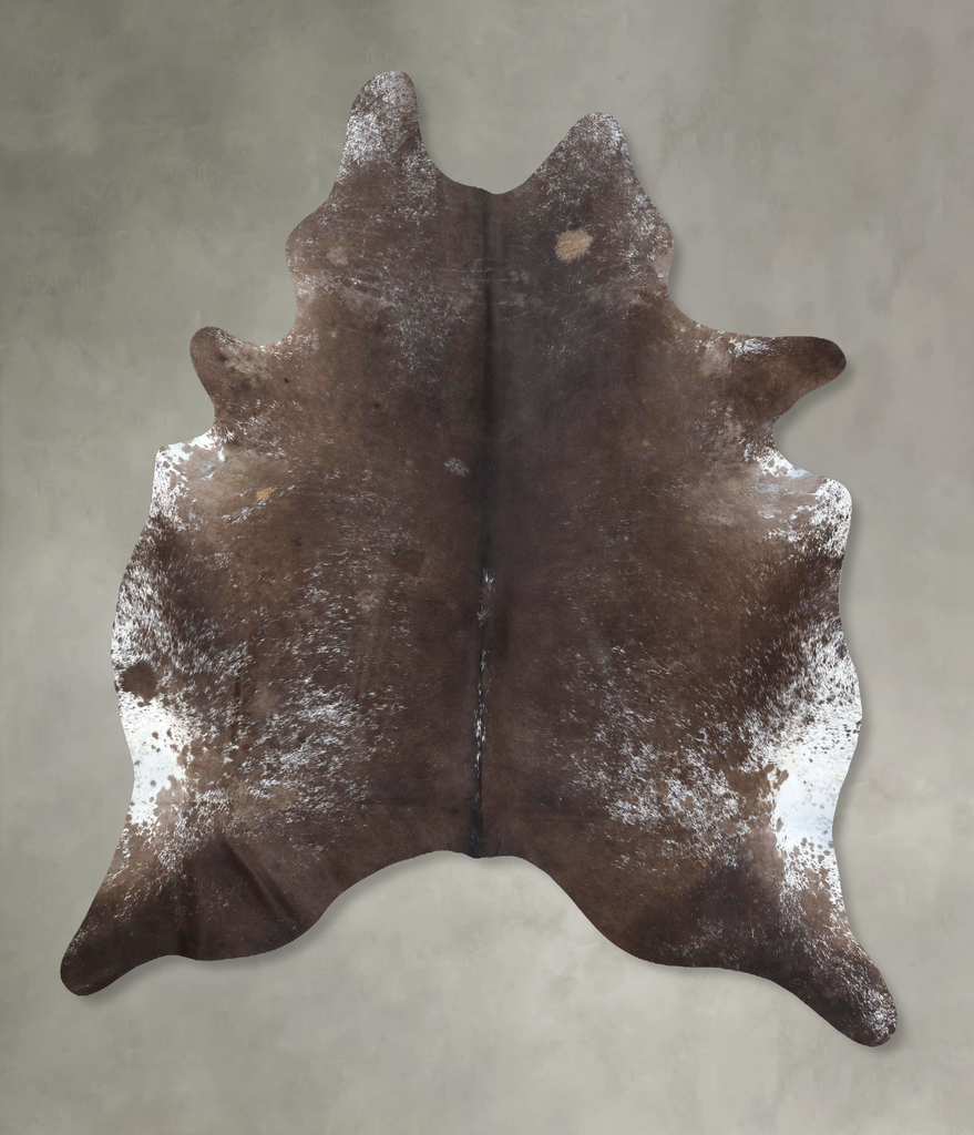 Salt and Pepper Brown XX-Large Brazilian Cowhide Rug 8'7"H x 6'10"W #B20161 by Hudson Hides