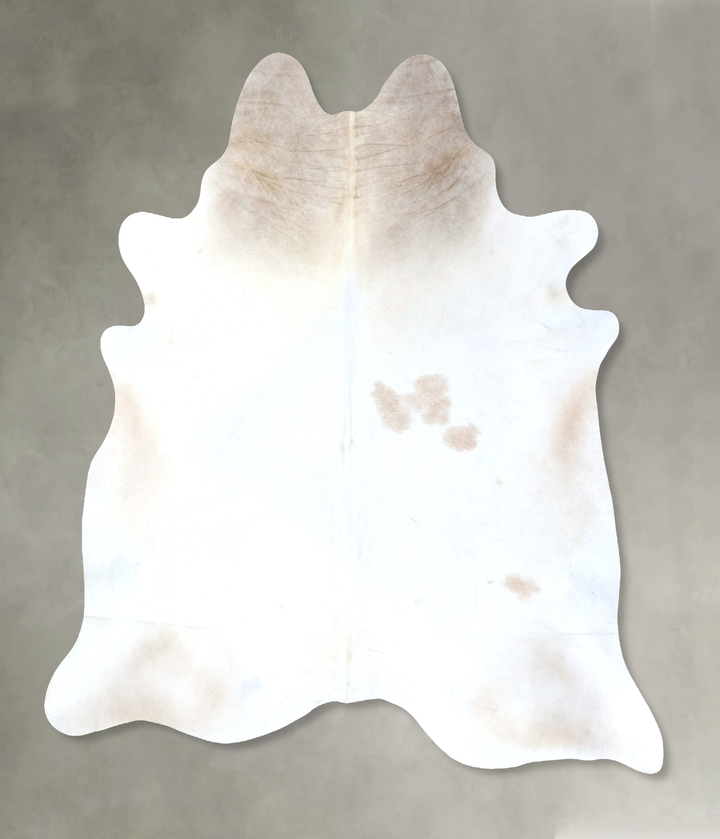 Ivory with Beige XX-Large Brazilian Cowhide Rug 8'1"H x 7'3"W #B20168 by Hudson Hides