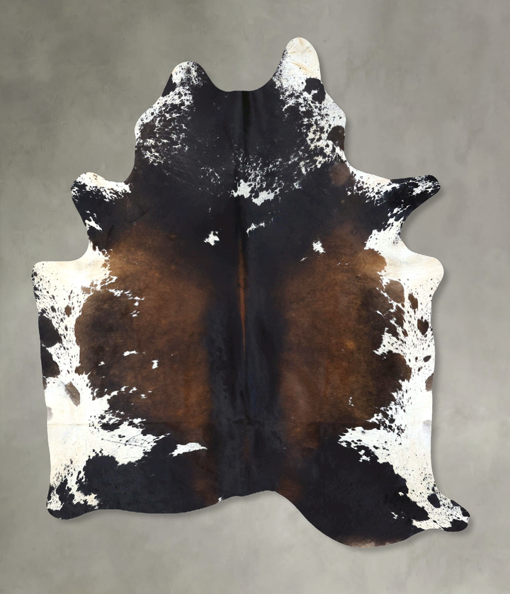 Chocolate and White X-Large Brazilian Cowhide Rug 7'10"H x 5'11"W #B20172 by Hudson Hides