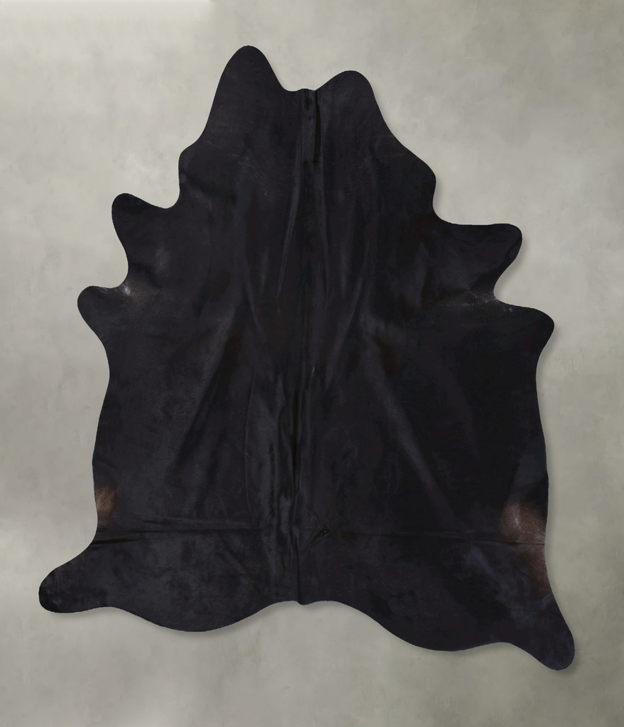 Solid Black XX-Large Brazilian Cowhide Rug 8'3"H x 6'11"W #B20178 by Hudson Hides