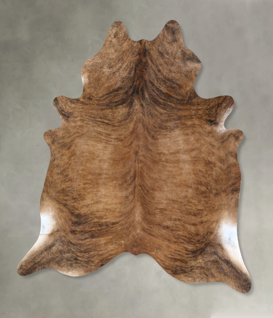 Medium Brindle XX-Large Brazilian Cowhide Rug 8'1"H x 6'10"W #B20179 by Hudson Hides