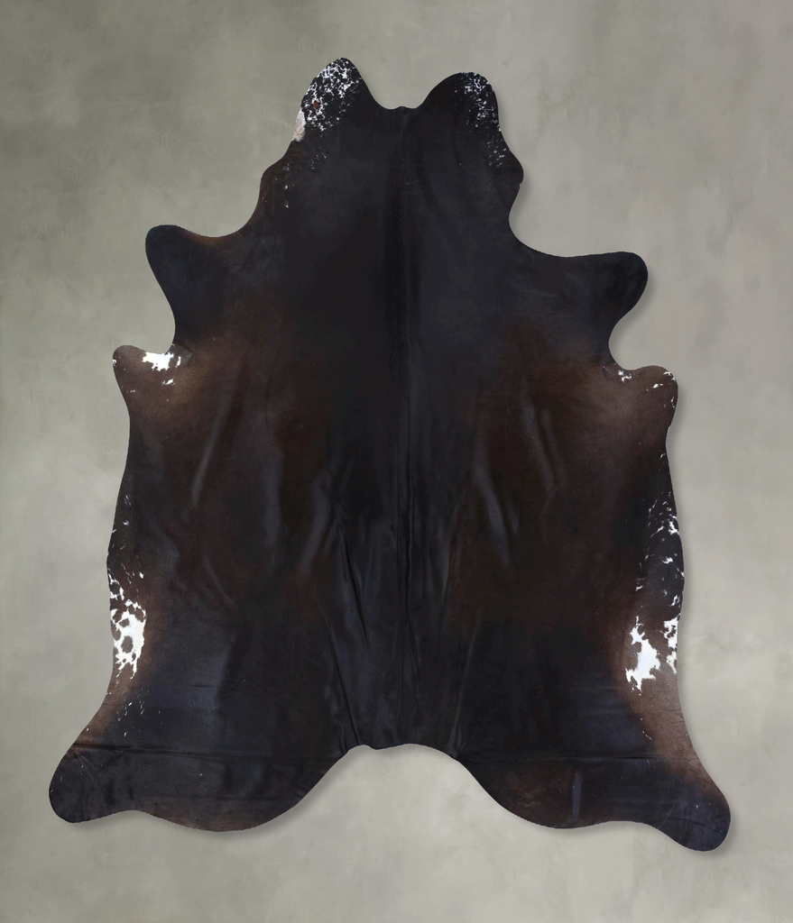 Solid Black XX-Large Brazilian Cowhide Rug 7'11"H x 7'2"W #B20184 by Hudson Hides