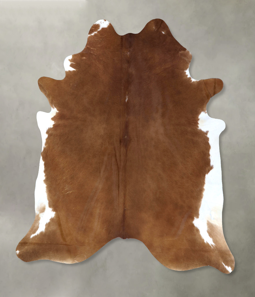 Brown and White Regular XX-Large Brazilian Cowhide Rug 8'9"H x 7'8"W #B20185 by Hudson Hides