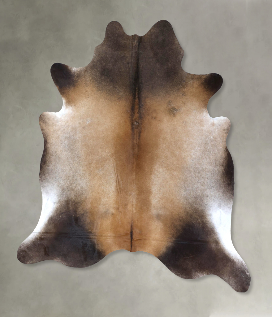 Grey with Beige XX-Large Brazilian Cowhide Rug 8'2"H x 7'3"W #B20188 by Hudson Hides