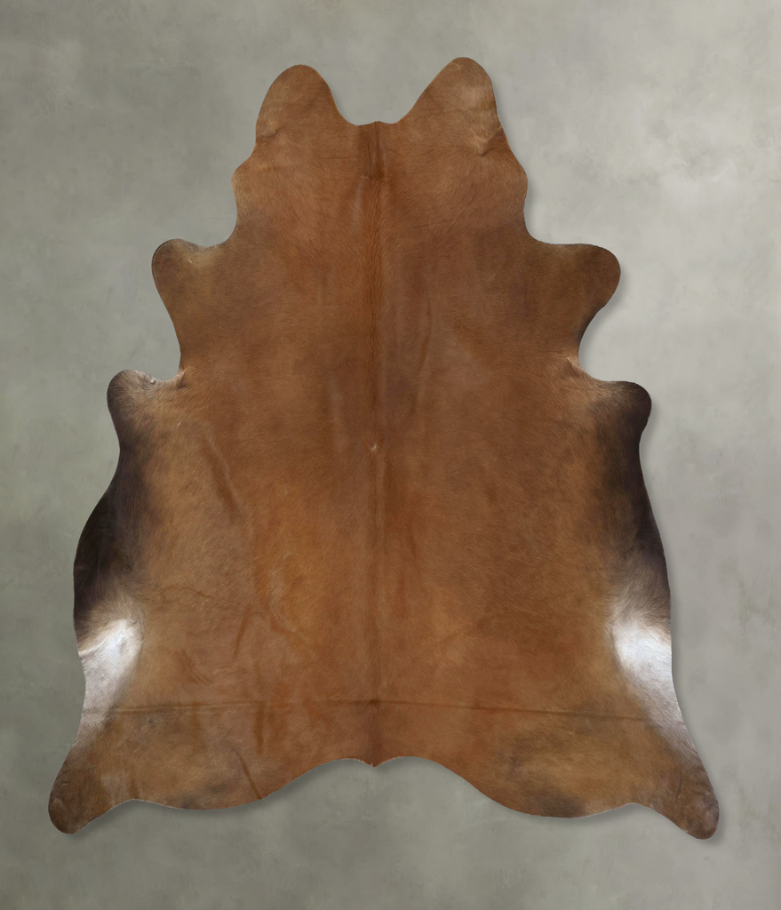 Solid Brown XX-Large Brazilian Cowhide Rug 7'9"H x 7'1"W #B20205 by Hudson Hides