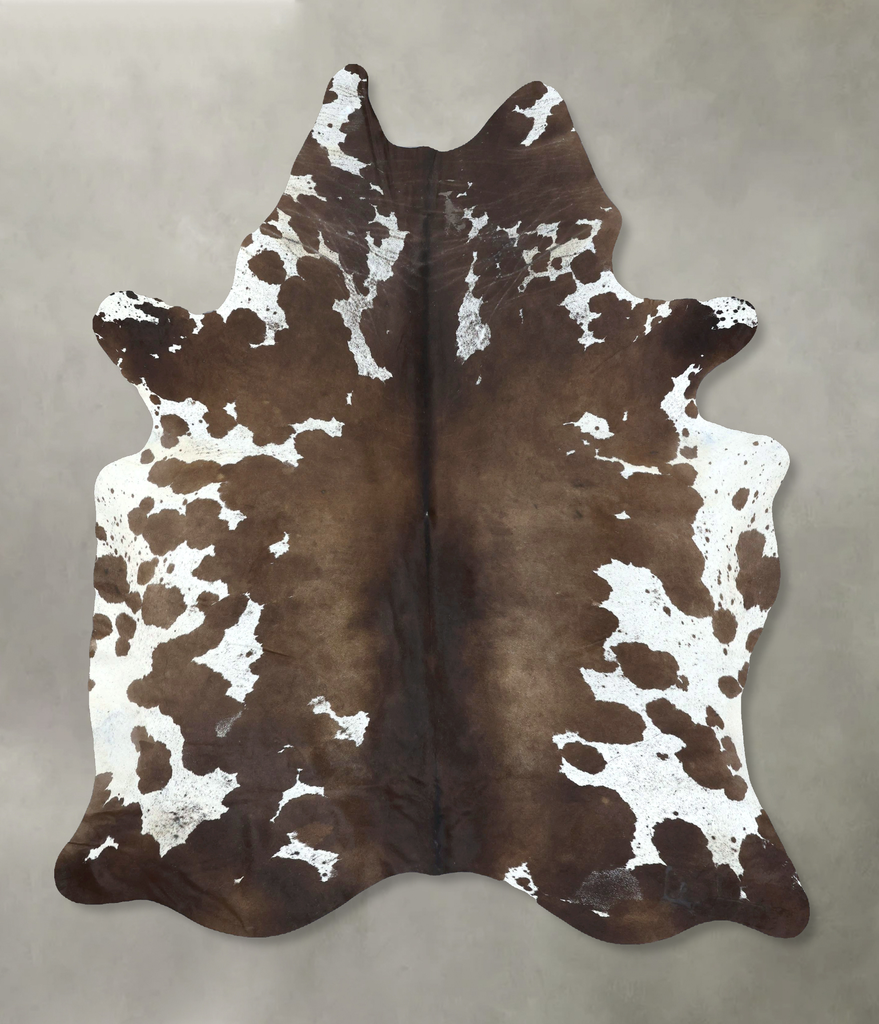 Chocolate and White XX-Large Brazilian Cowhide Rug 7'11"H x 6'5"W #B20214 by Hudson Hides