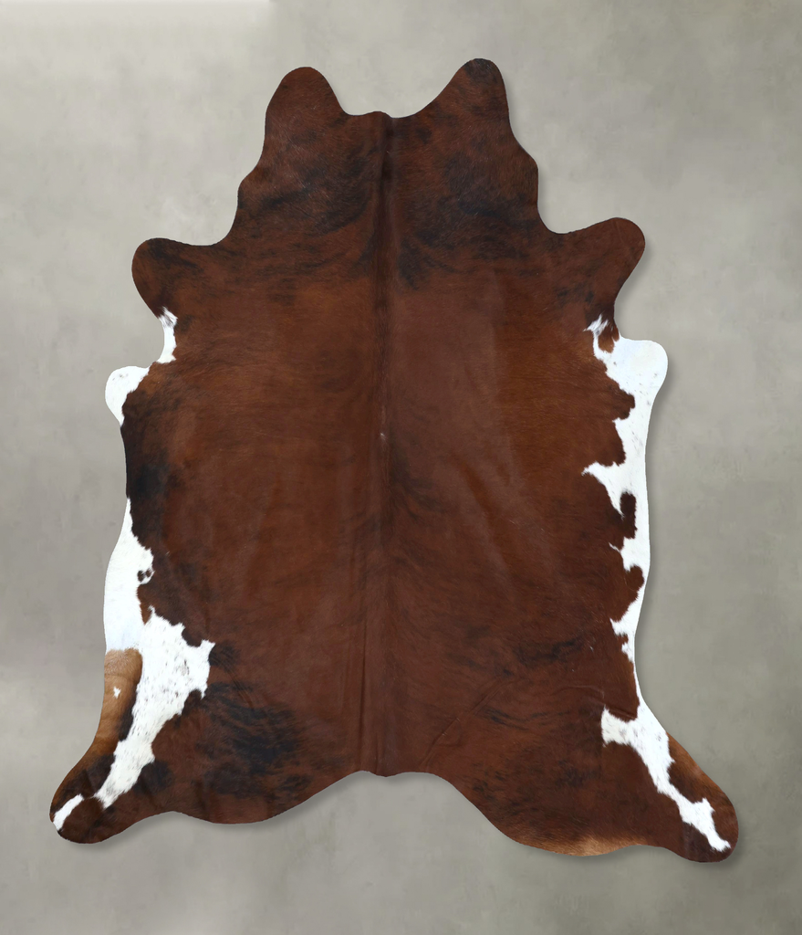 Tricolor XX-Large Brazilian Cowhide Rug 7'4"H x 7'1"W #B20223 by Hudson Hides