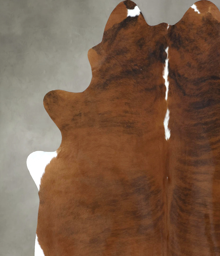 Medium Brindle X-Large Brazilian Cowhide Rug 7'5"H x 6'6"W #B20225 by Hudson Hides