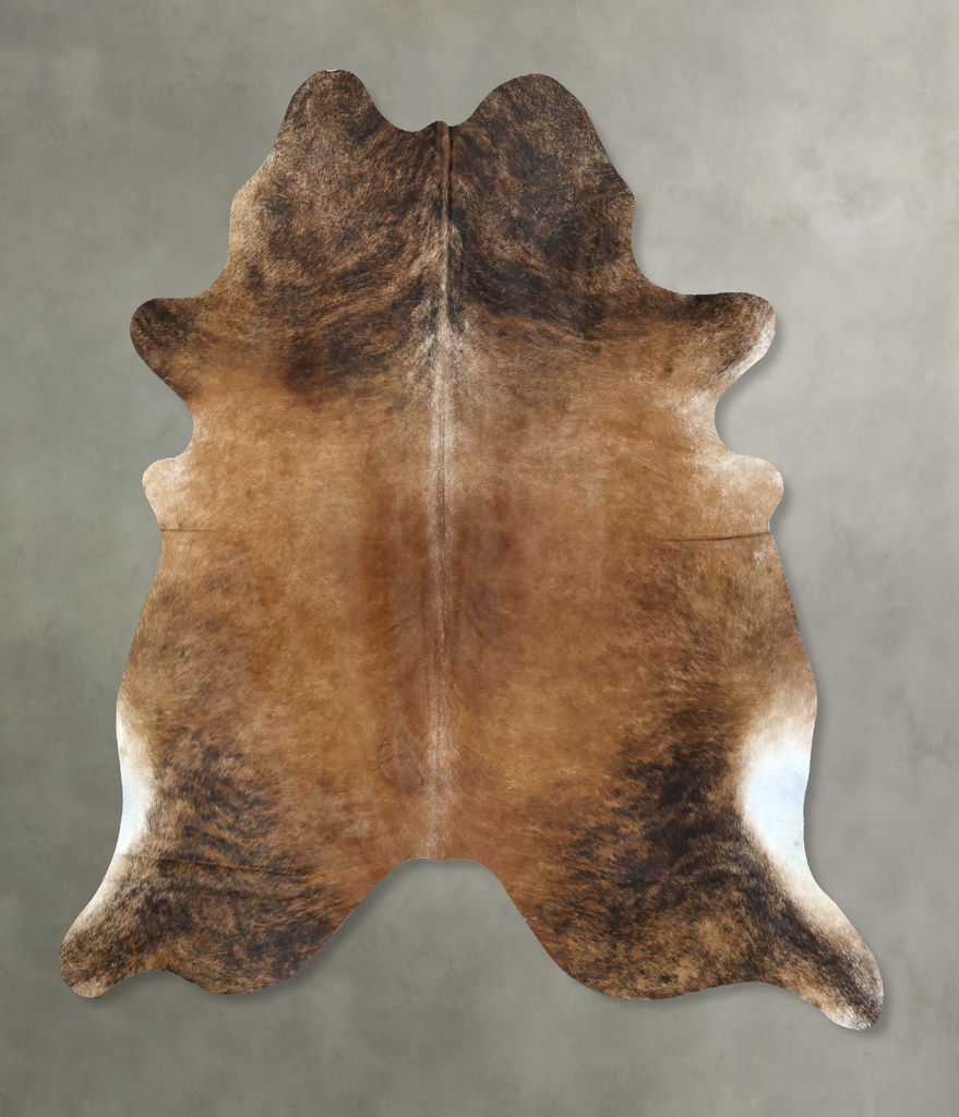 Medium Brindle X-Large Brazilian Cowhide Rug 7'3"H x 6'7"W #B20228 by Hudson Hides
