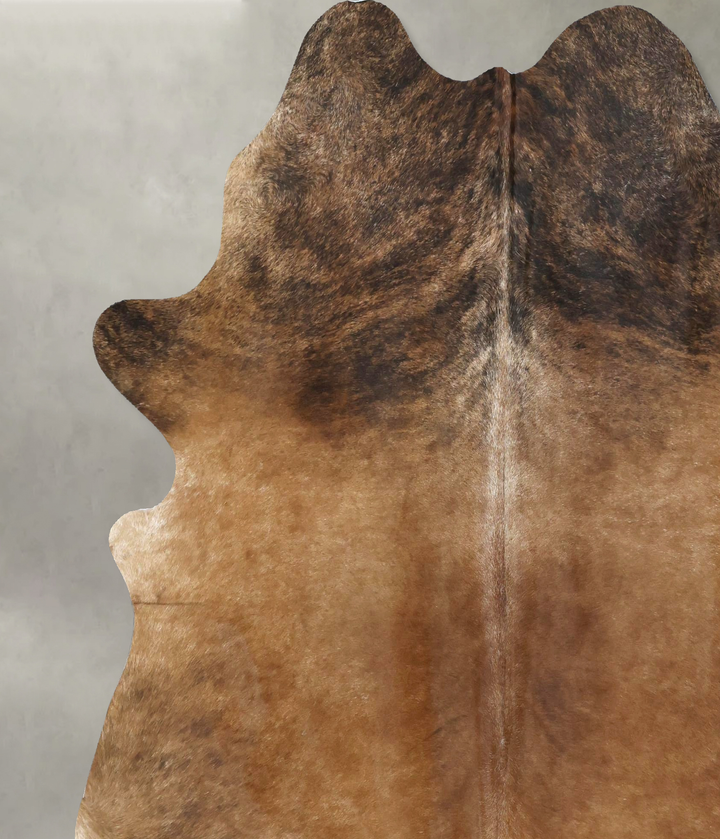 Medium Brindle X-Large Brazilian Cowhide Rug 7'3"H x 6'7"W #B20228 by Hudson Hides