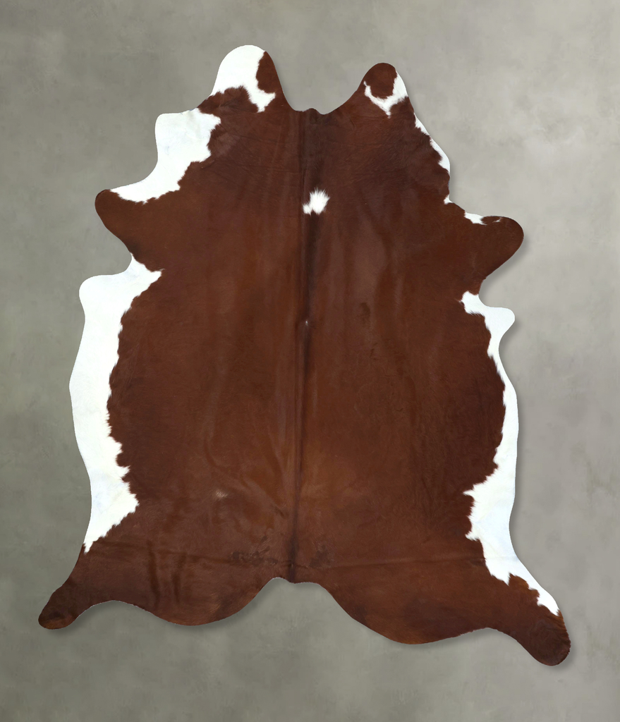Brown and White Regular XX-Large Brazilian Cowhide Rug 9'0"H x 7'1"W #B20229 by Hudson Hides