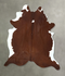 Brown and White Regular XX-Large Brazilian Cowhide Rug 9'0