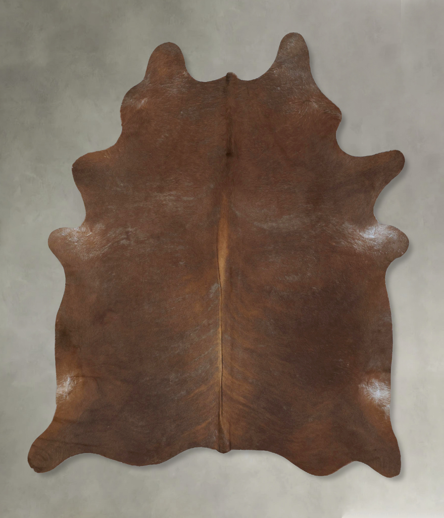 Solid Brown XX-Large Brazilian Cowhide Rug 7'6"H x 6'8"W #B20237 by Hudson Hides