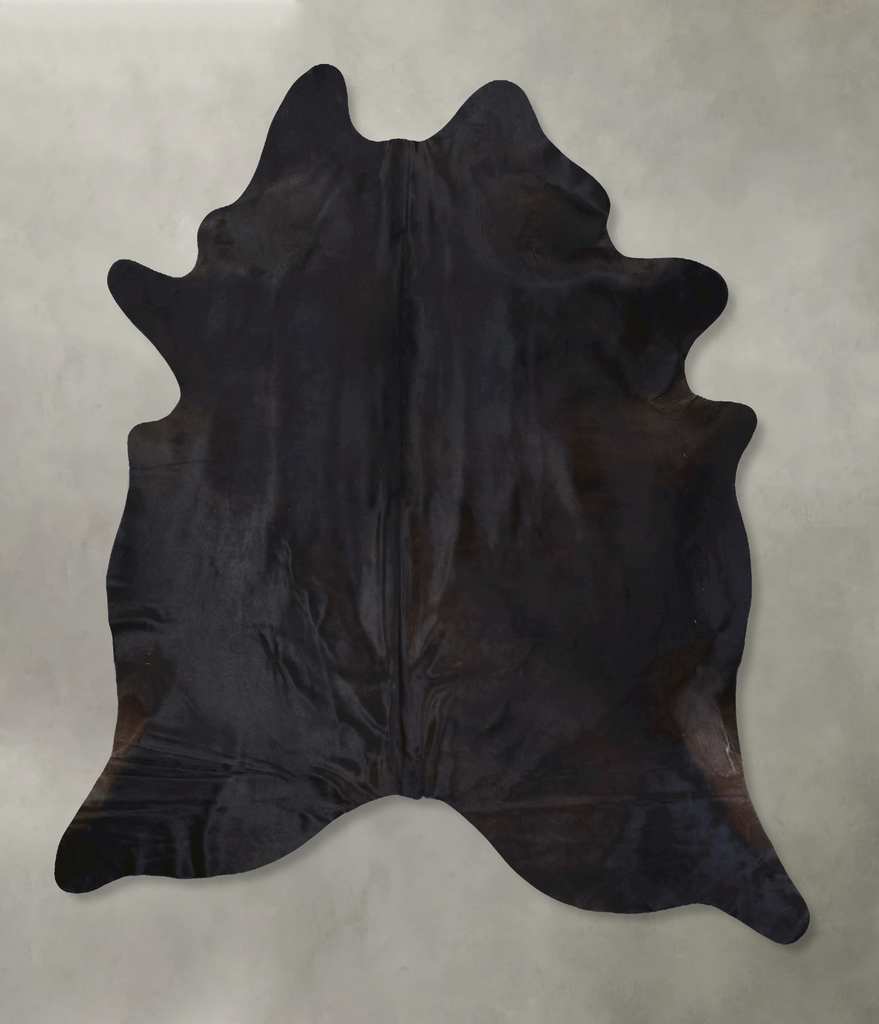 Solid Black XX-Large Brazilian Cowhide Rug 8'4"H x 6'10"W #B20238 by Hudson Hides