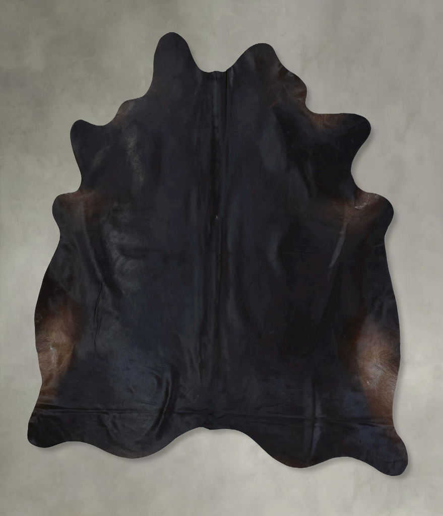 Solid Black XX-Large Brazilian Cowhide Rug 8'2"H x 7'2"W #B20247 by Hudson Hides