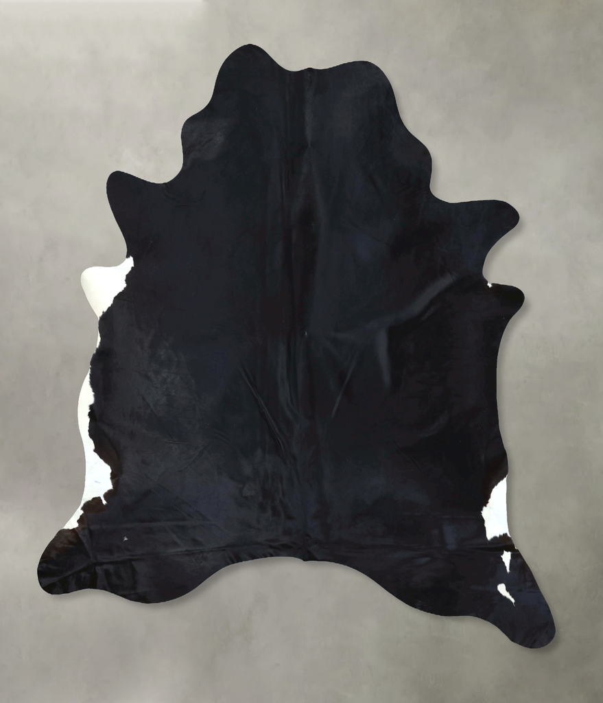 Solid Black XX-Large Brazilian Cowhide Rug 8'8"H x 6'11"W #B20250 by Hudson Hides