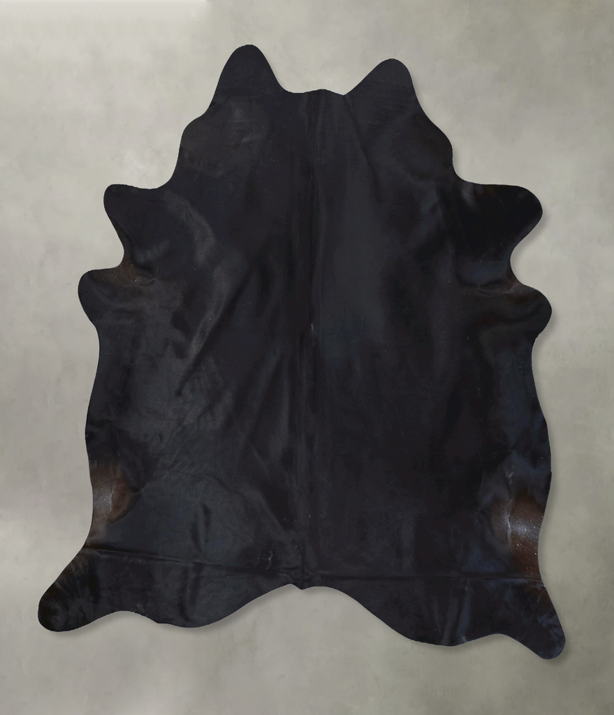 Solid Black XX-Large Brazilian Cowhide Rug 7'6"H x 6'10"W #B20251 by Hudson Hides