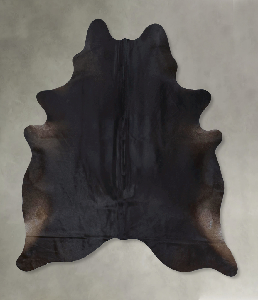 Solid Black X-Large Brazilian Cowhide Rug 7'8"H x 6'4"W #B20252 by Hudson Hides