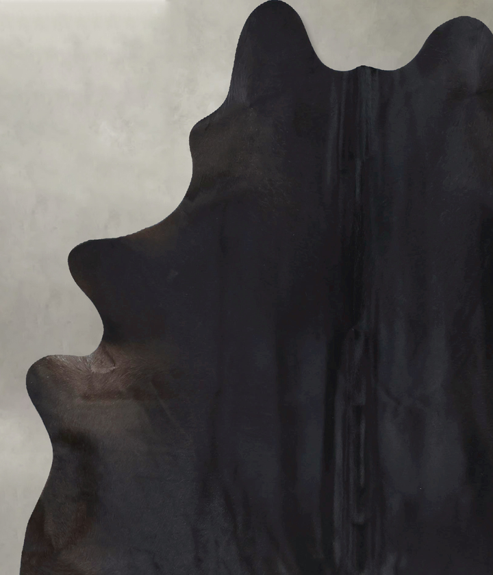 Solid Black X-Large Brazilian Cowhide Rug 7'8"H x 6'4"W #B20252 by Hudson Hides