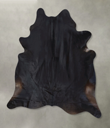 Solid Black X-Large Brazilian Cowhide Rug 7'8"H x 6'6"W #B20253 by Hudson Hides