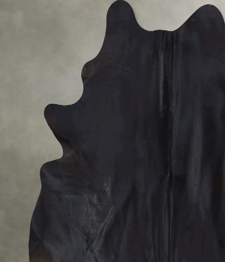 Solid Black X-Large Brazilian Cowhide Rug 7'8"H x 6'6"W #B20253 by Hudson Hides