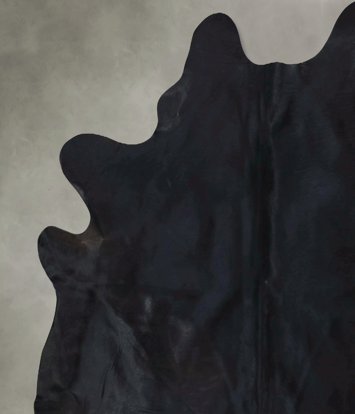 Solid Black XX-Large Brazilian Cowhide Rug 8'10"H x 7'1"W #B20254 by Hudson Hides