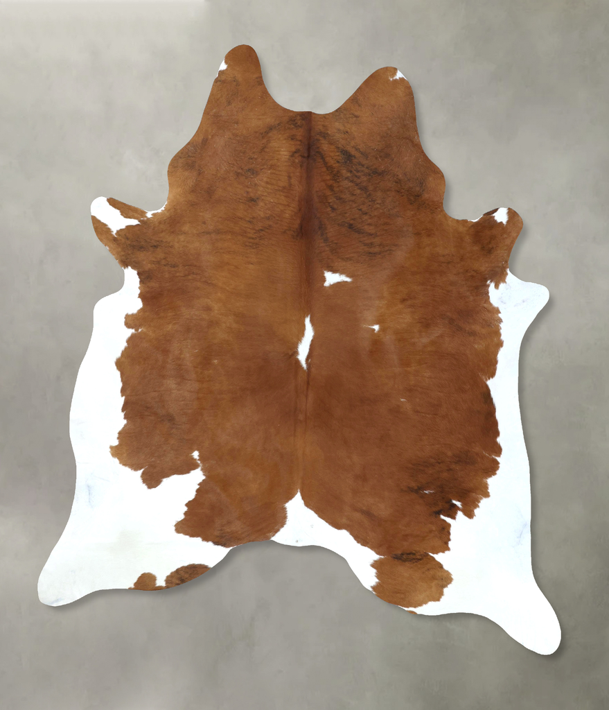 Brown and White XX-Large Brazilian Cowhide Rug 8'10"H x 6'11"W #B20262 by Hudson Hides