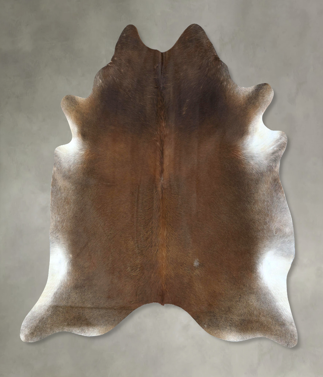 Grey with Beige XX-Large Brazilian Cowhide Rug 8'0"H x 7'0"W #B20264 b