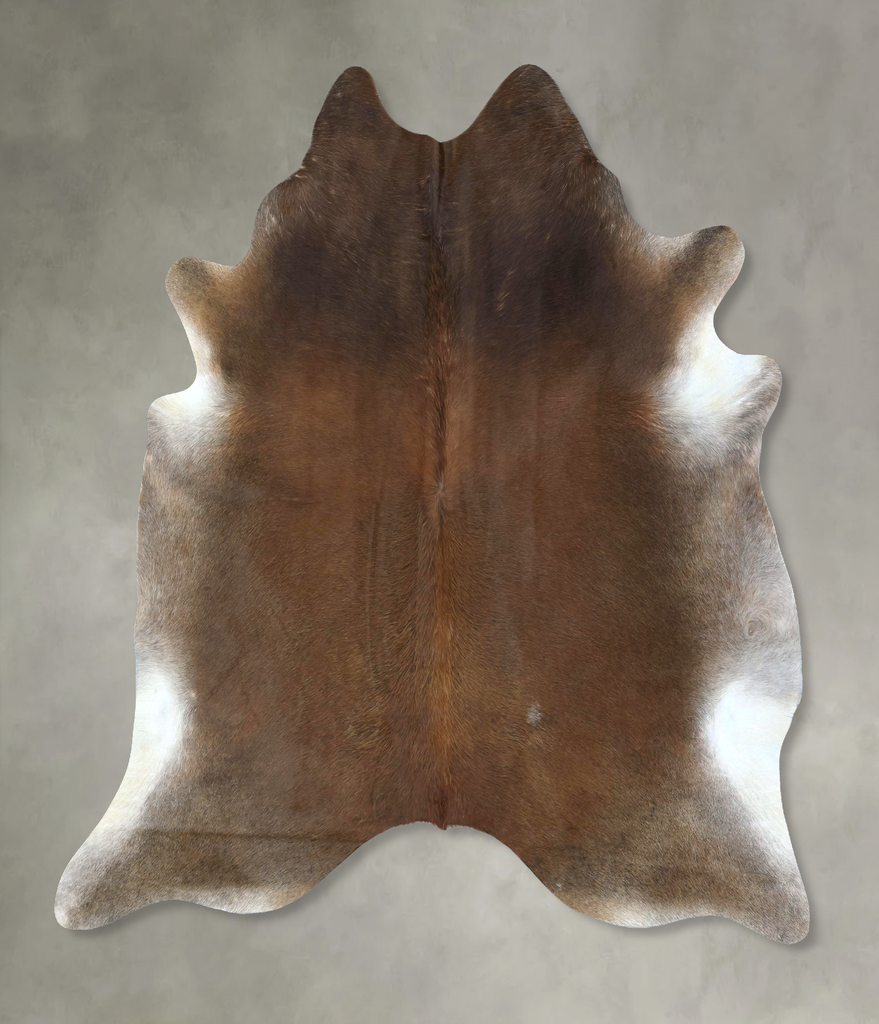 Grey with Beige XX-Large Brazilian Cowhide Rug 8'0"H x 7'0"W #B20264 by Hudson Hides